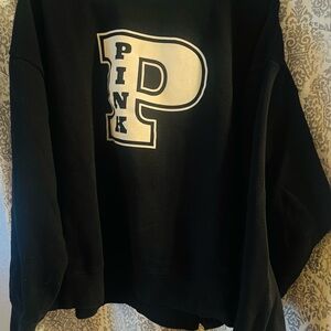 PINK Victoria's Secret Black Sweatshirt with White 'PINK' Logo